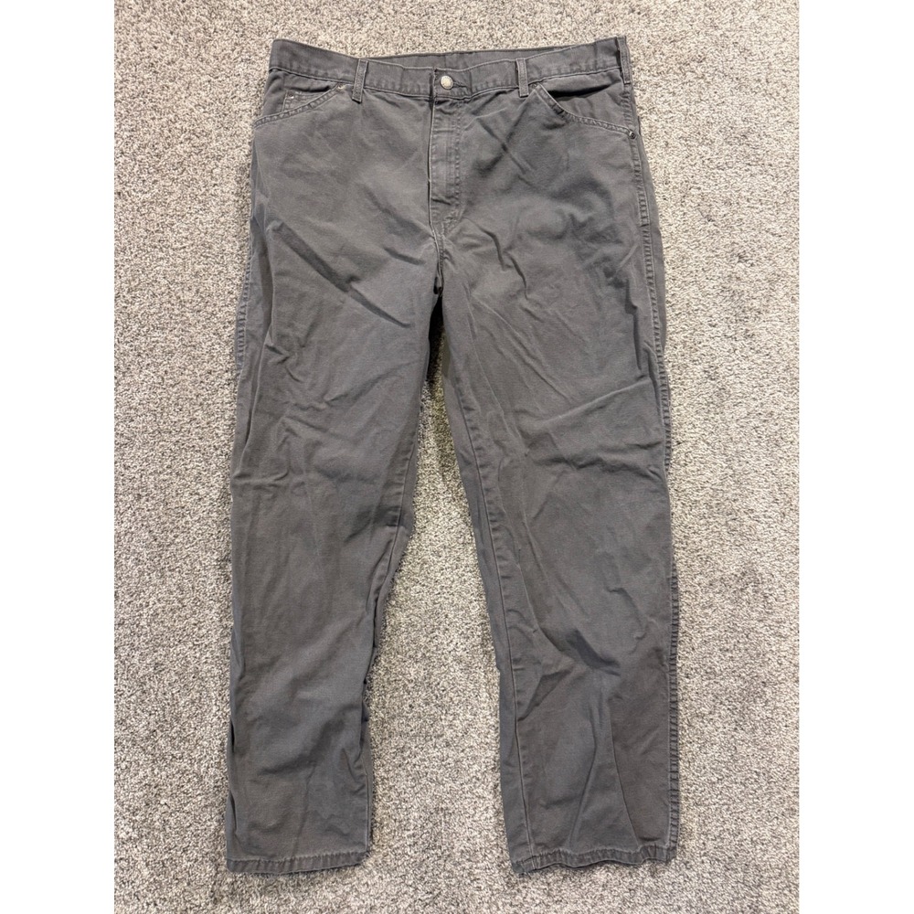 Dickies Carpenter Pants Mens 38x30 Gray Canvas Workwear Straight Leg Utility